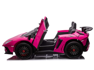 24V Lamborghini Aventador 2 Seater Ride on Car for Kids - Pink