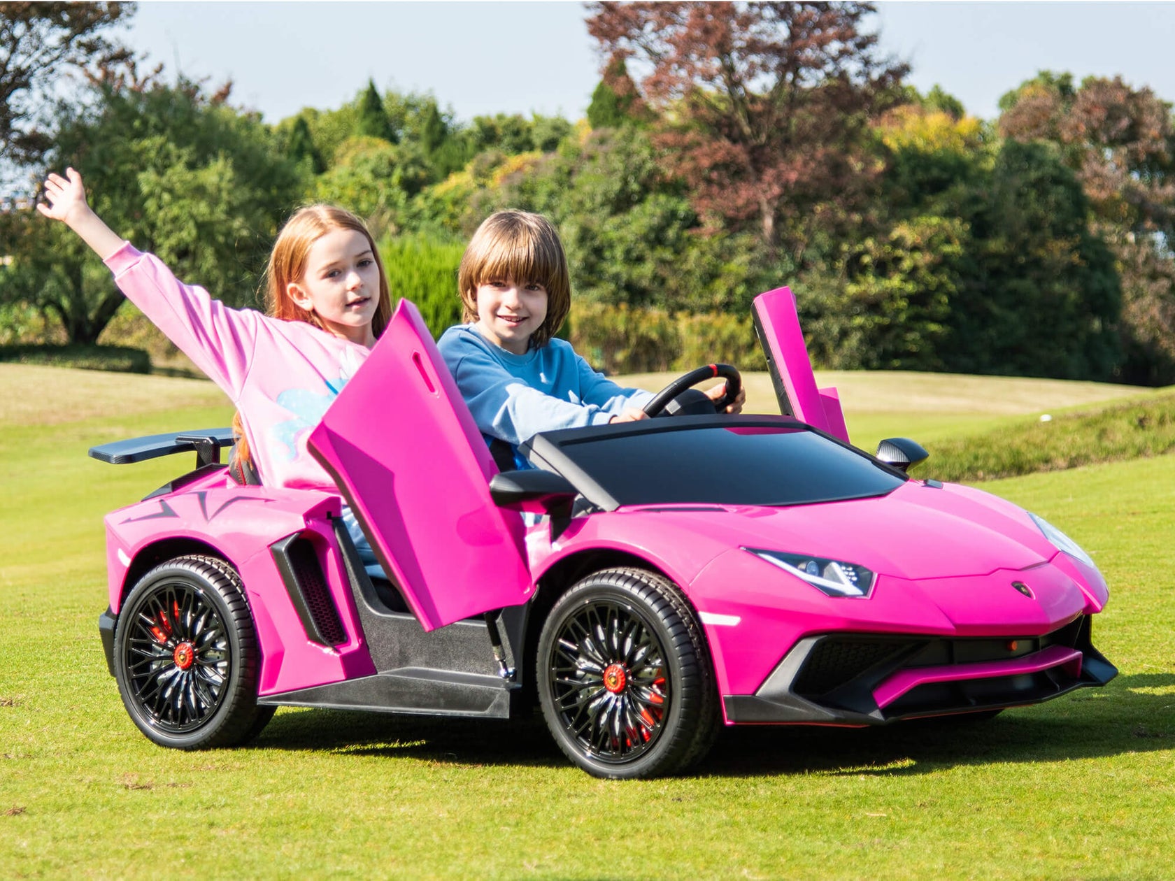 24V Aventador 2 Seater Ride on Car for Kids Grey Big Toys Direct