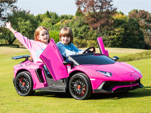24V Lamborghini Aventador 2 Seater Ride on Car for Kids - Grey