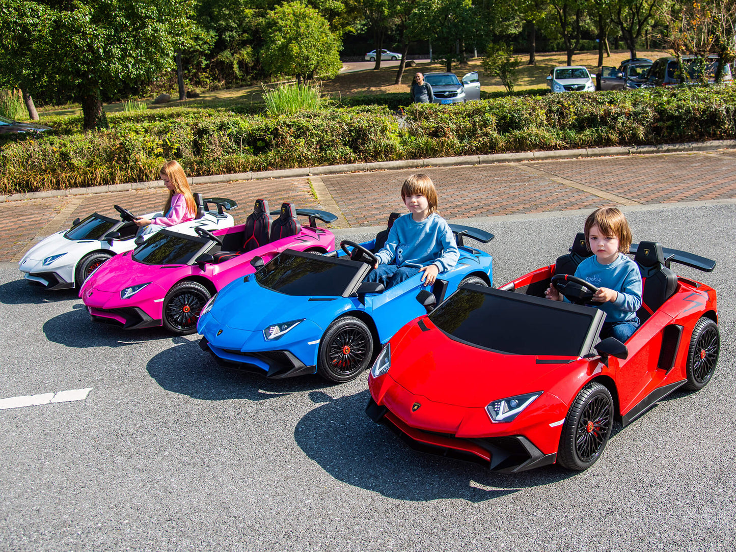 24V Lamborghini Aventador 2 Seater Ride on Car for Kids - Pink