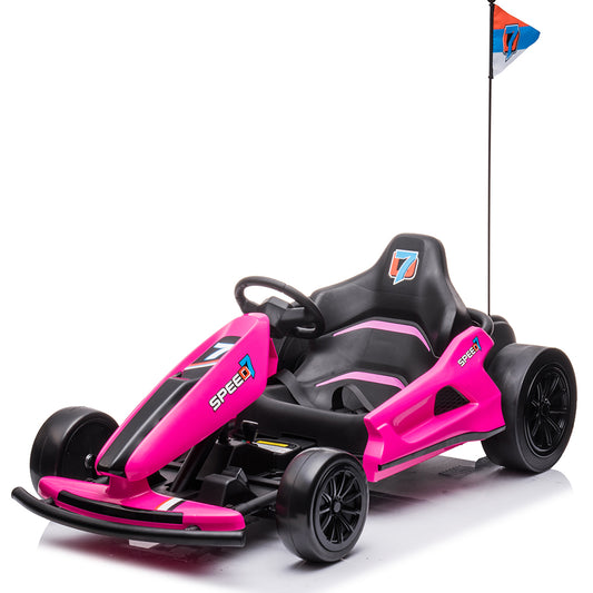 24V TREKCAR Kids Electric Go-Kart with DRIFT Function - Pink