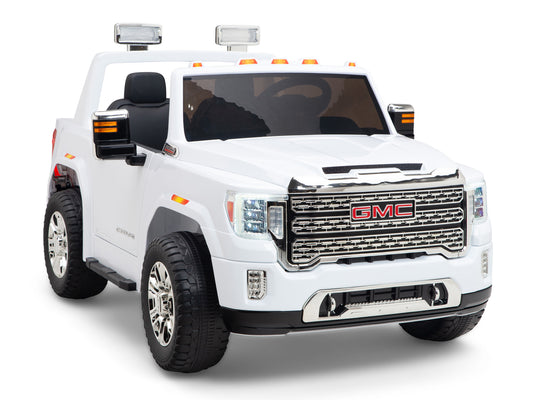 12V GMC Sierra Denali Kids Electric Ride On Truck with Remote Control - White