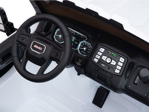 12V GMC Sierra Denali Kids Electric Ride On Truck with Remote Control - White