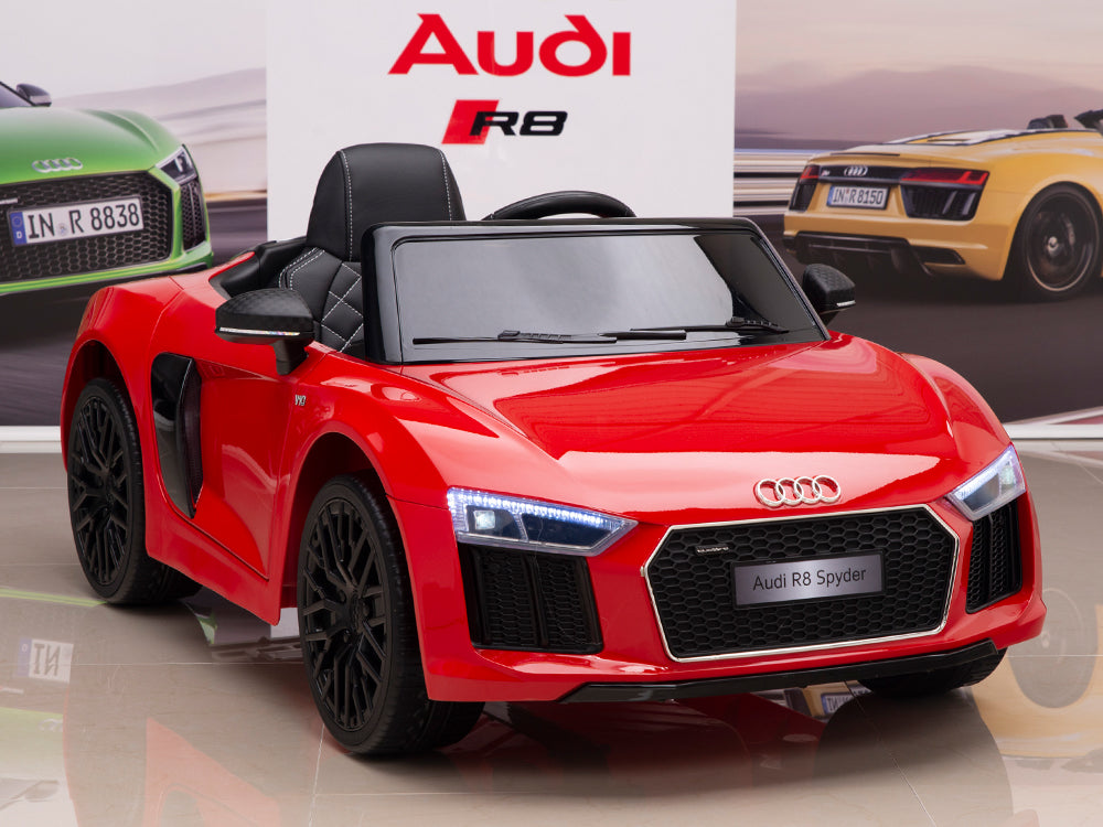 Kids Audi R8 Spyder 12V Electric Powered Ride On Car With Remote EVA Wheels MP3 USB - Red