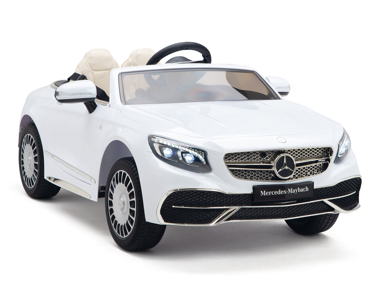 12V Mercedes-Benz Maybach Kids Electric Powered Ride on Car With Remote Control, Radio & MP3 - White