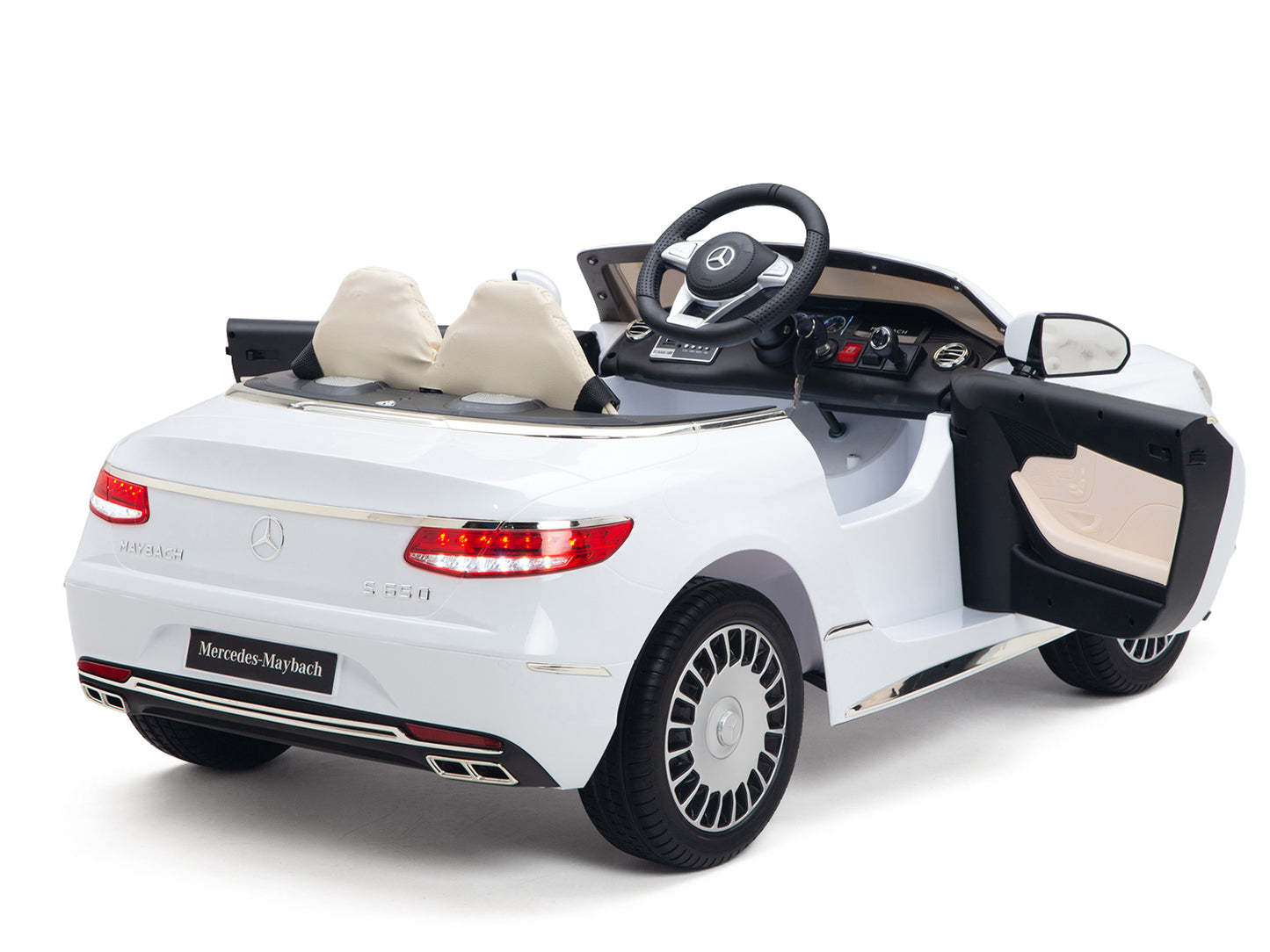 12V Mercedes-Benz Maybach Kids Electric Powered Ride on Car With Remote Control, Radio & MP3 - White