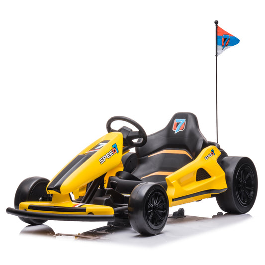 24V TREKCAR Kids Electric Go-Kart with DRIFT Function - Yellow