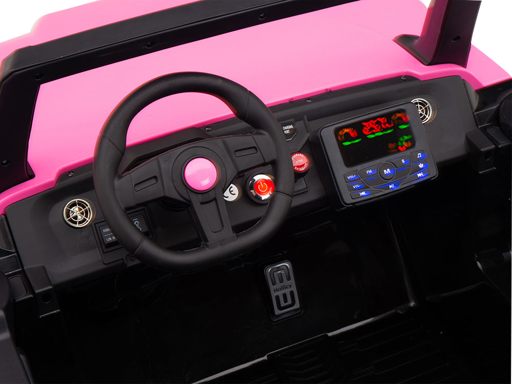 24V Red Tiger All Terrain UTV Ride on Buggy with Remote - Pink