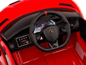 12V Kids Ride On Sports Car Battery Powered Lamborghini Aventador SVJ with Remote - Red