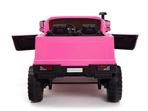 24V Mercedes Zetros Battery Powered Kids Ride On Truck with Remote Control - Pink