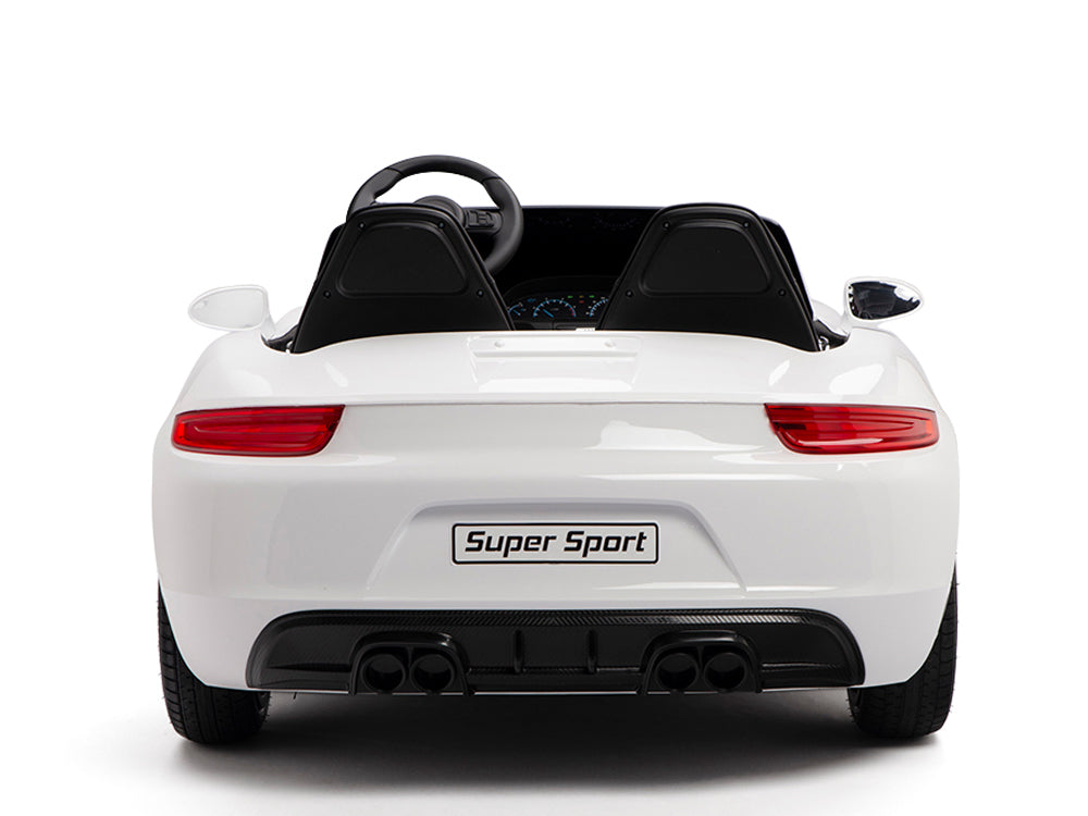 24V Super Sport GT Kids Ride On Car - White