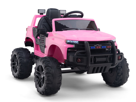24V Chevrolet Silverado Lifted Ride On Truck with Remote Control – Pink