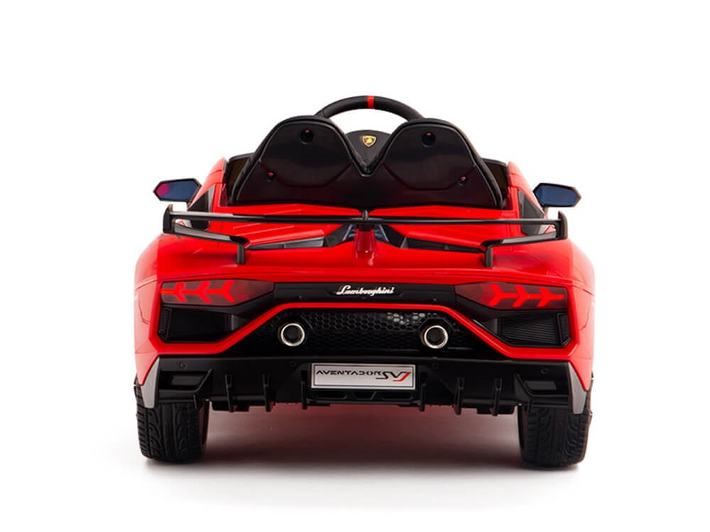 12V Kids Ride On Sports Car Battery Powered Lamborghini Aventador SVJ with Remote - Red