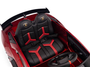12V Kids Ride On Sports Car Battery Powered Lamborghini Aventador SVJ with Remote - Burgundy
