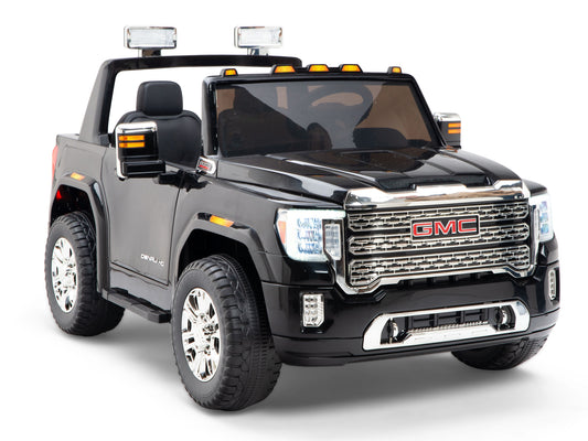 12V GMC Sierra Denali Kids Electric Ride On Truck with Remote Control - Black