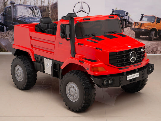 24V Mercedes Zetros Battery Powered Kids Ride On Truck with Remote Control - Red