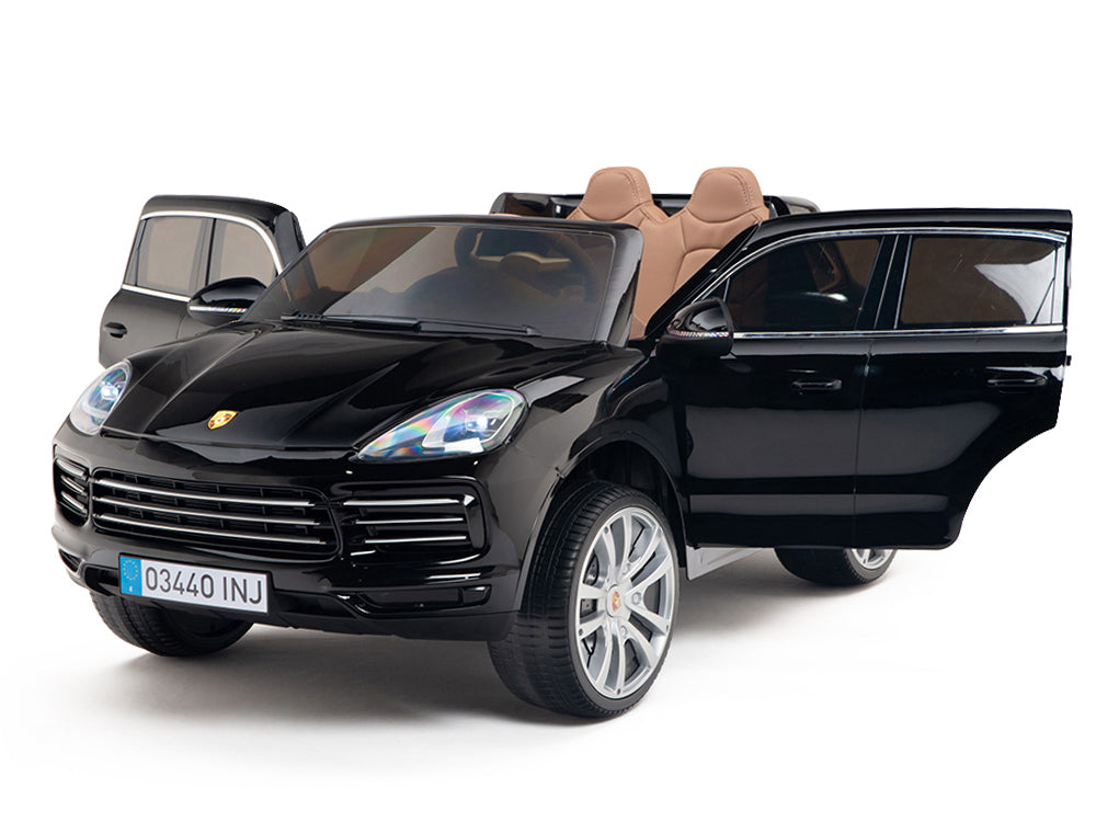 12V Porsche Cayenne Kids Electric Ride On Car with Remote Control - Black