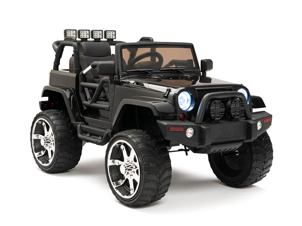 12V Jeep Rubber Wheels Black