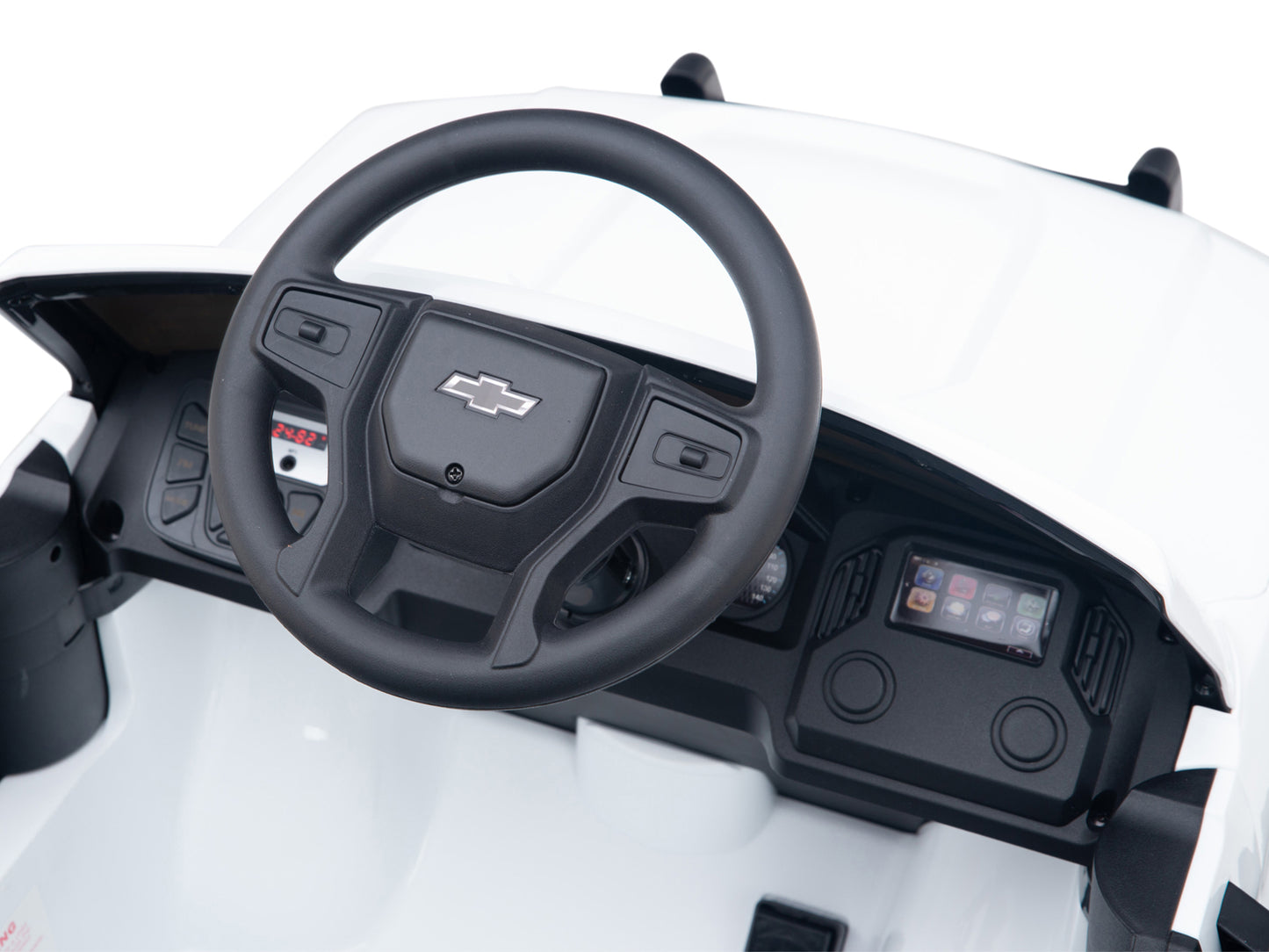 24V Chevrolet Silverado Lifted Ride On Truck with Remote Control – White