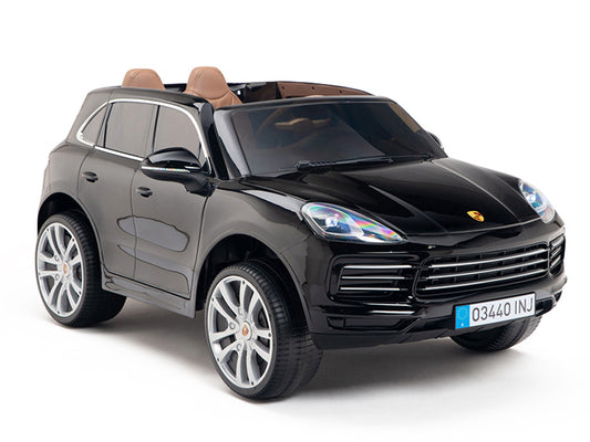 12V Porsche Cayenne Kids Electric Ride On Car with Remote Control - Black