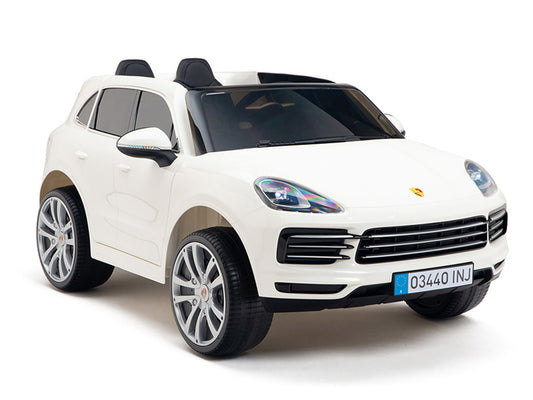 12V Porsche Cayenne Kids Electric Ride On Car with Remote Control - White