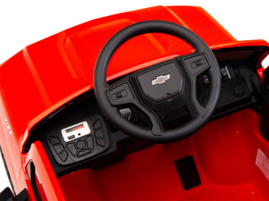 12V Chevrolet Silverado Kids Ride On Truck with Remote Control – Red