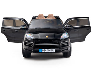 12V Porsche Cayenne Kids Electric Ride On Car with Remote Control - Black