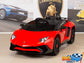12V Kids Ride On Sports Car Battery Powered Lamborghini Aventador SV with Remote - Red