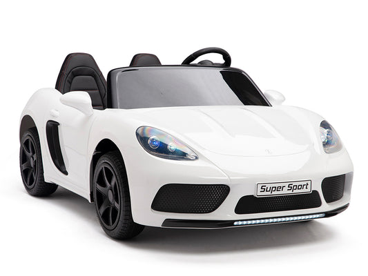 24V Super Sport GT Kids Ride On Car - White