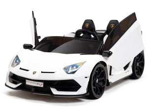 24V Lamborghini SVJ Ride On DRIFT Car with Remote Control - White