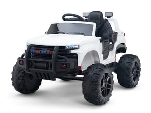 24V Chevrolet Silverado Lifted Ride On Truck with Remote Control – White