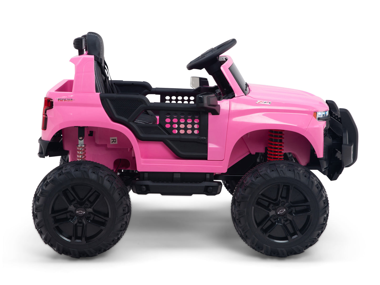 24V Chevrolet Silverado Lifted Ride On Truck with Remote Control – Pink