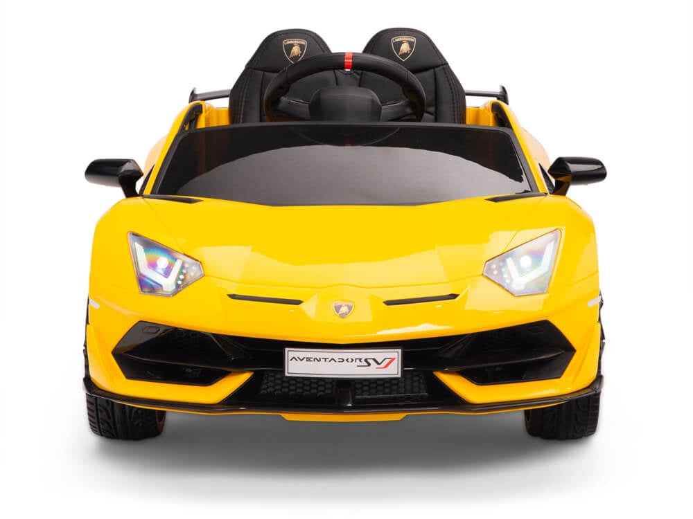 12V Kids Ride On Sports Car Battery Powered Lamborghini Aventador SVJ with Remote - Yellow