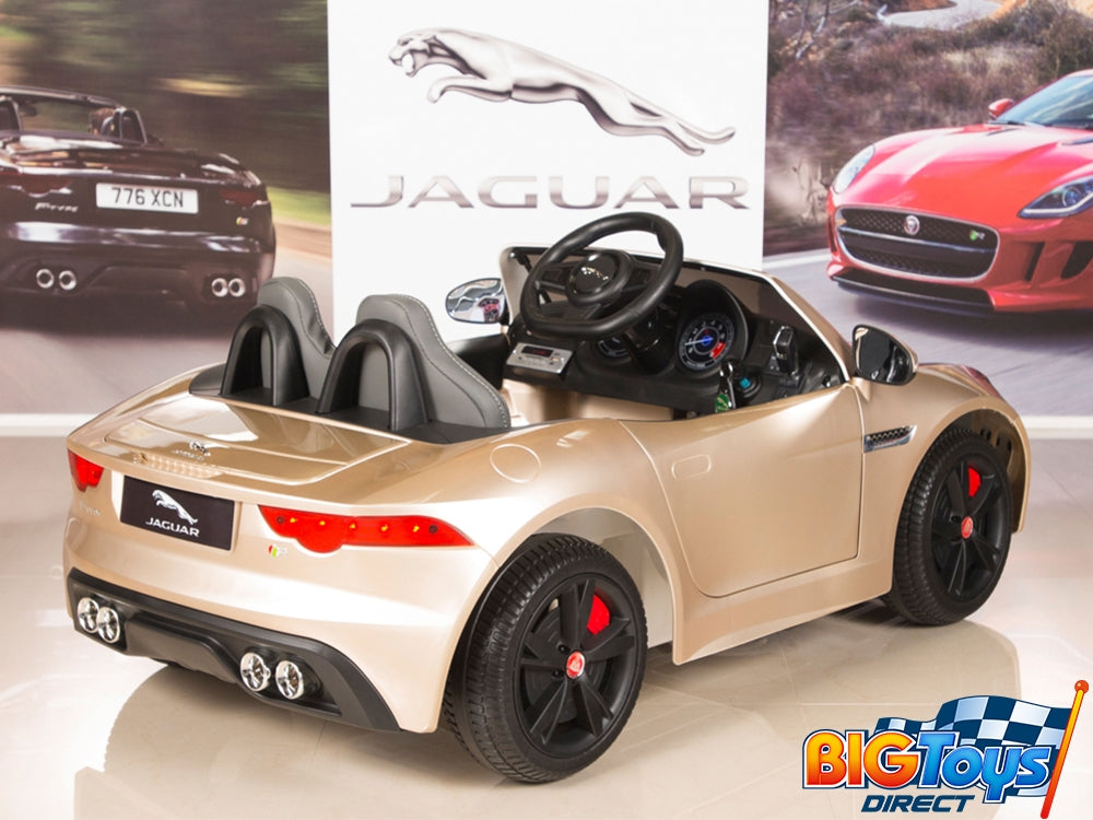 Jaguar F-TYPE 12V Kids Ride On Battery Powered Wheels Car with 2.4GHz RC Remote, Champagne