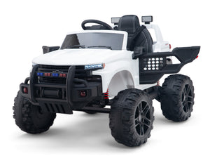 24V Chevrolet Silverado Lifted Ride On Truck with Remote Control – White