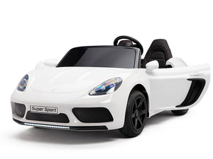 24V Super Sport GT Kids Ride On Car - White