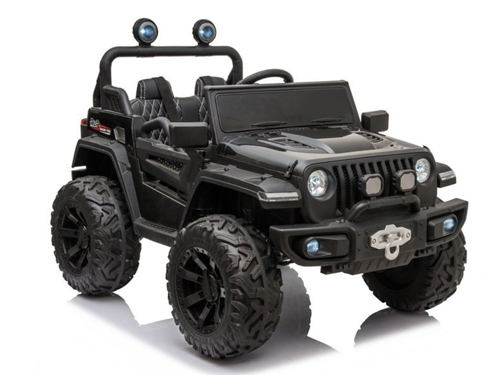 4WD Trekcar Kids Ride On Truck with EVA Wheels and Remote Control - Black