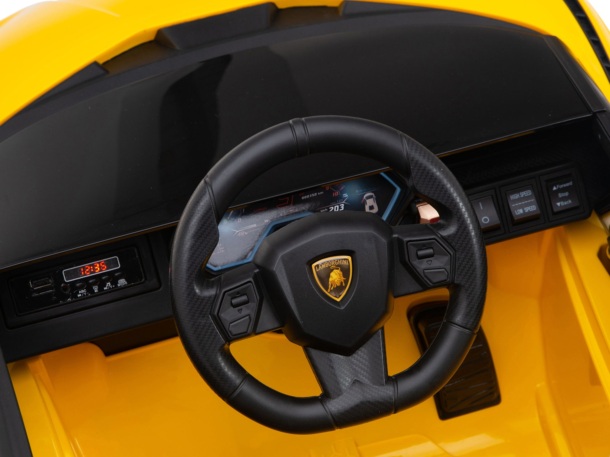 24V Lamborghini SVJ Ride On DRIFT Car with Remote Control - Yellow – Big  Toys Direct