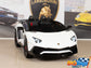 12V Kids Ride On Sports Car Electric Powered Lamborghini Aventador SV with Remote - White