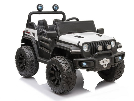 4WD Trekcar Kids Ride On Truck with EVA Wheels and Remote Control - White