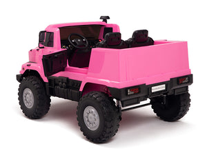 24V Mercedes Zetros Battery Powered Kids Ride On Truck with Remote Control - Pink