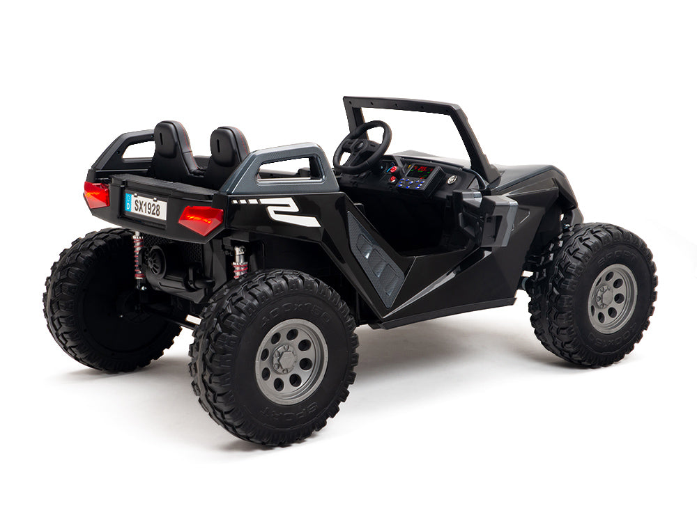 24V Red Tiger All Terrain UTV Ride on Buggy with Remote - Carbon Black