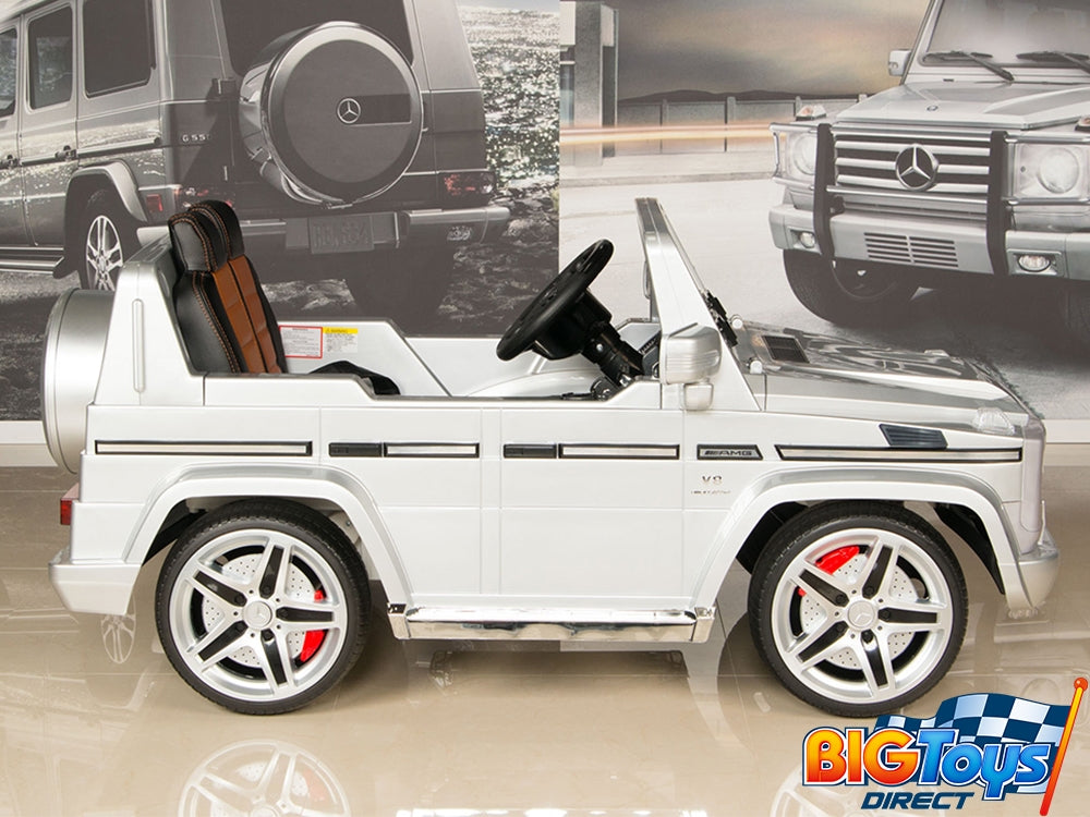 12V Mercedes Benz G55 PREMIUM Ride On SUV with Remote and MP3 - Silver