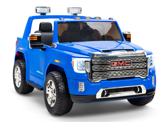 12V GMC Sierra Denali Kids Electric Ride On Truck with Remote Control - Blue