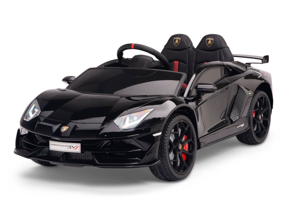 12V Kids Ride On Sports Car Battery Powered Lamborghini Aventador SVJ with Remote - Black