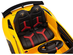 12V Kids Ride On Sports Car Battery Powered Lamborghini Aventador SVJ with Remote - Yellow