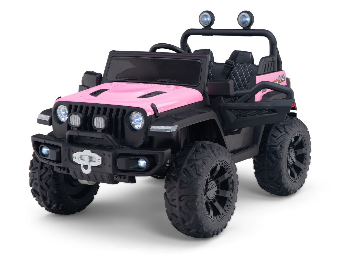 4WD Trekcar Kids Ride On Truck with EVA Wheels and Remote Control - Pink