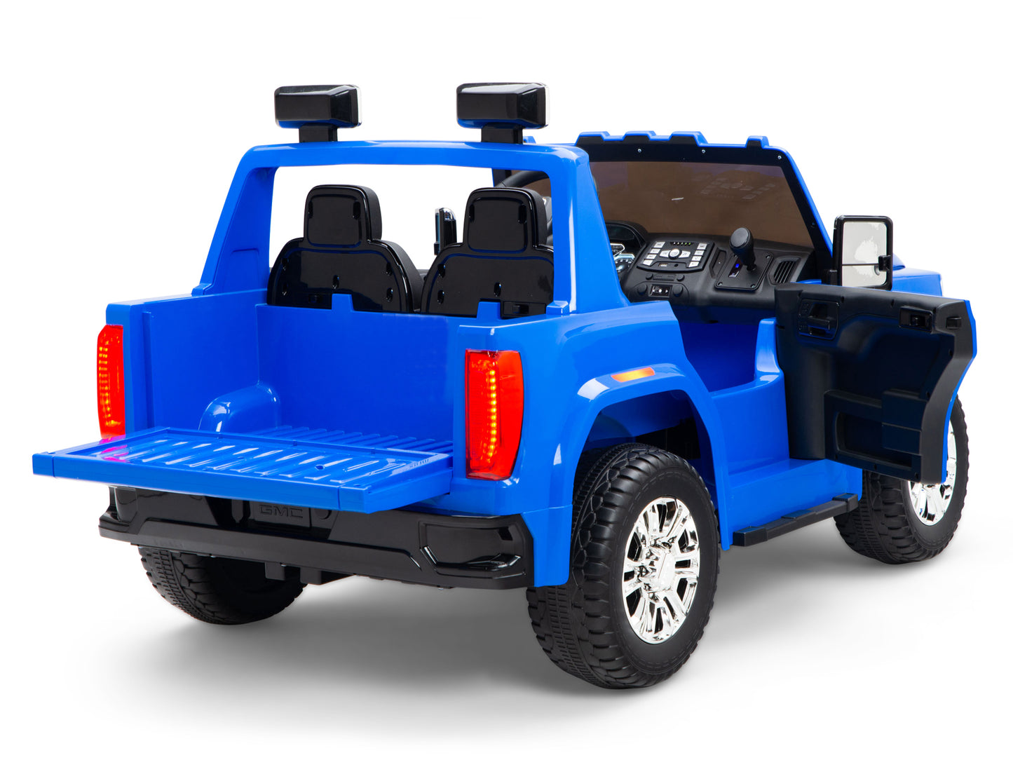 Blue trailer for electric truck for children