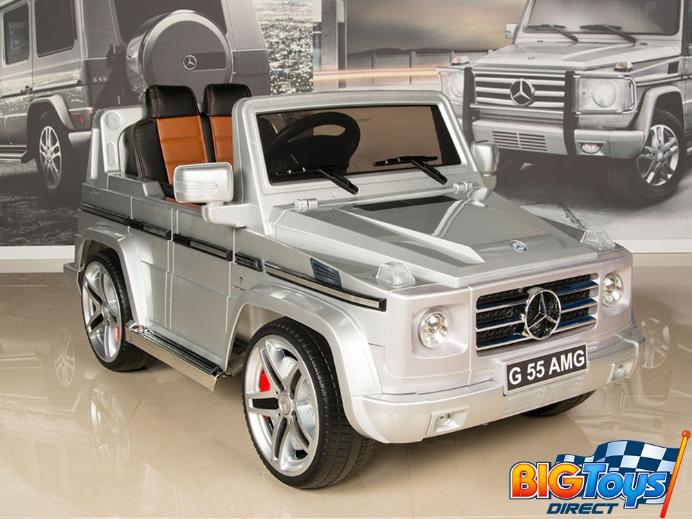 12V Mercedes Benz G55 PREMIUM Ride On SUV with Remote and MP3 - Silver