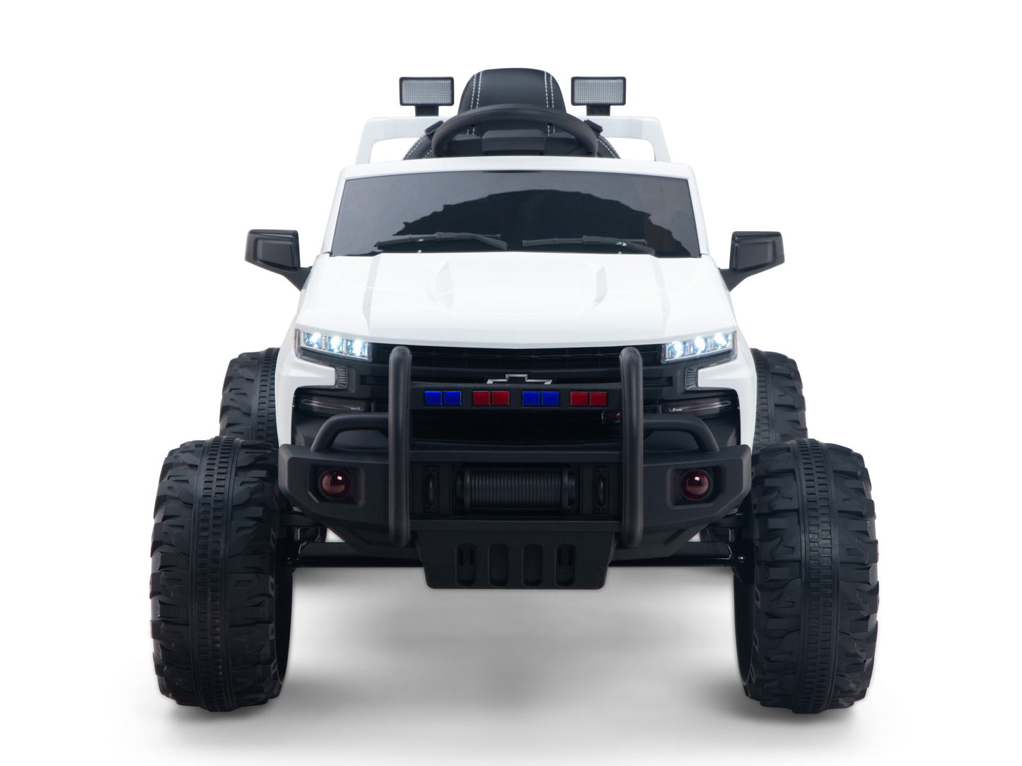 24V Chevrolet Silverado Lifted Ride On Truck with Remote Control – White